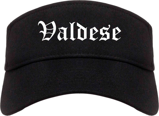 Valdese North Carolina NC Old English Mens Visor Cap Hat Black