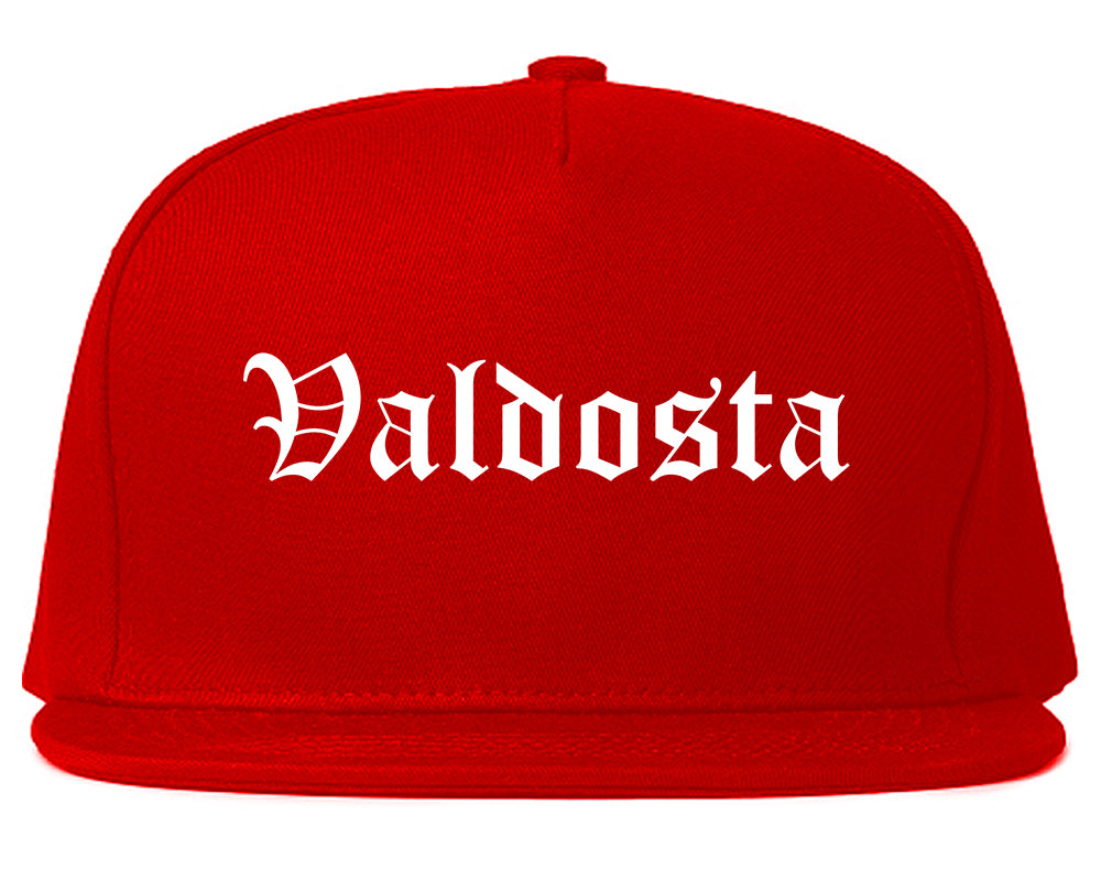 Valdosta Georgia GA Old English Mens Snapback Hat Red