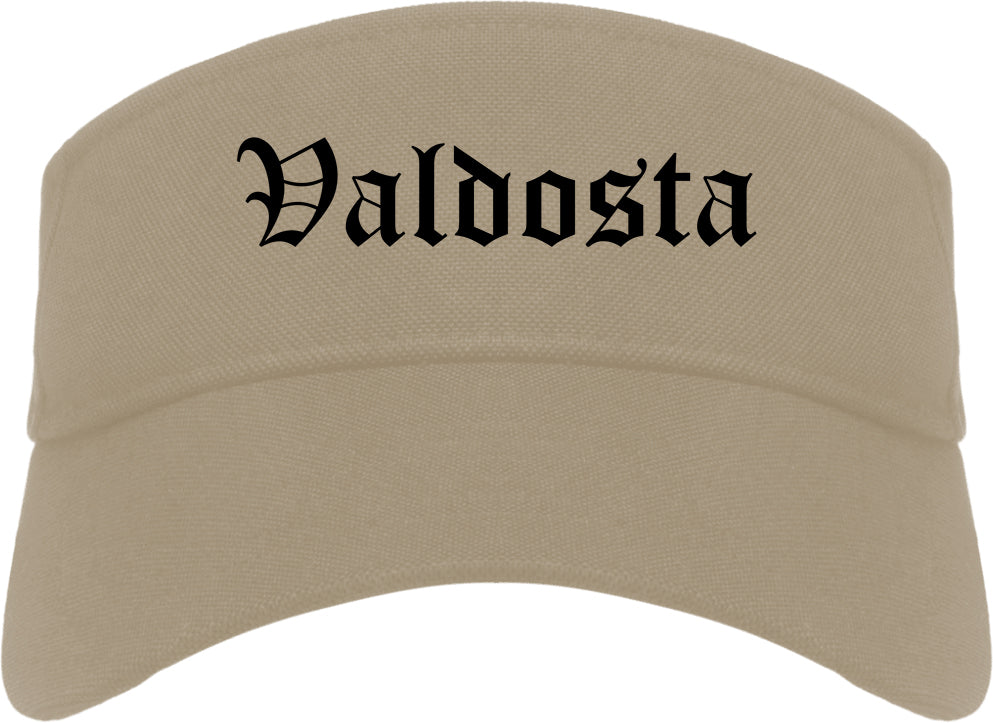 Valdosta Georgia GA Old English Mens Visor Cap Hat Khaki