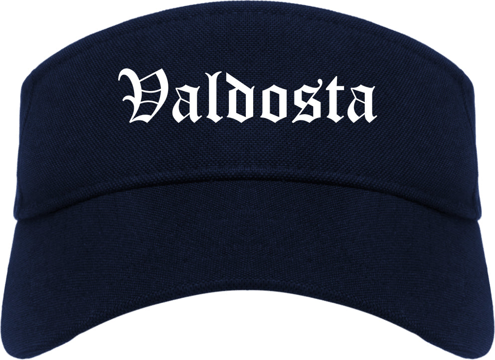 Valdosta Georgia GA Old English Mens Visor Cap Hat Navy Blue
