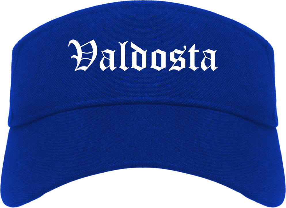 Valdosta Georgia GA Old English Mens Visor Cap Hat Royal Blue