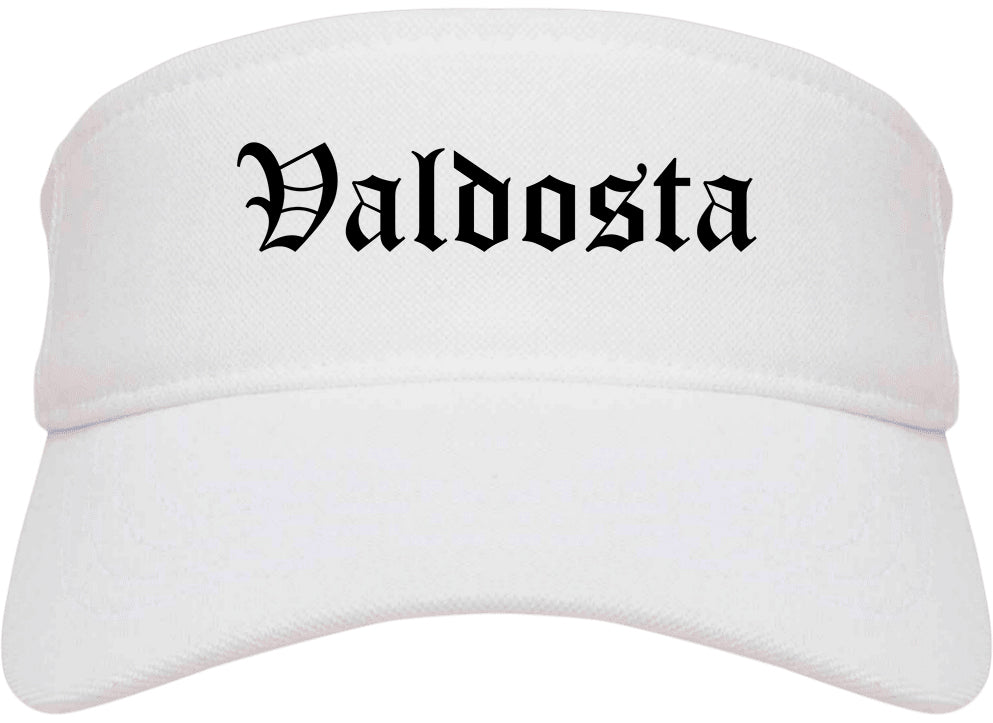 Valdosta Georgia GA Old English Mens Visor Cap Hat White
