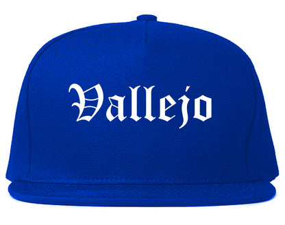 Vallejo California CA Old English Mens Snapback Hat Royal Blue