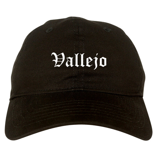 Vallejo California CA Old English Mens Dad Hat Baseball Cap Black