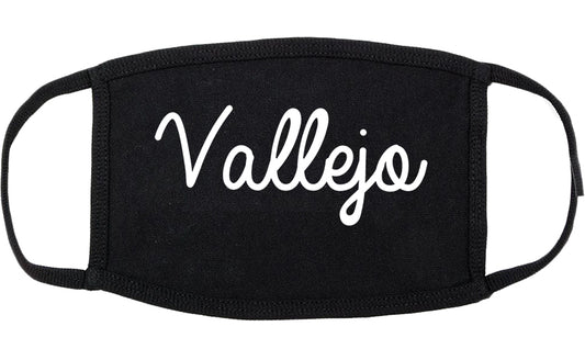 Vallejo California CA Script Cotton Face Mask Black