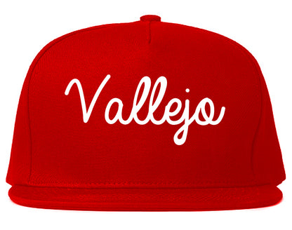 Vallejo California CA Script Mens Snapback Hat Red