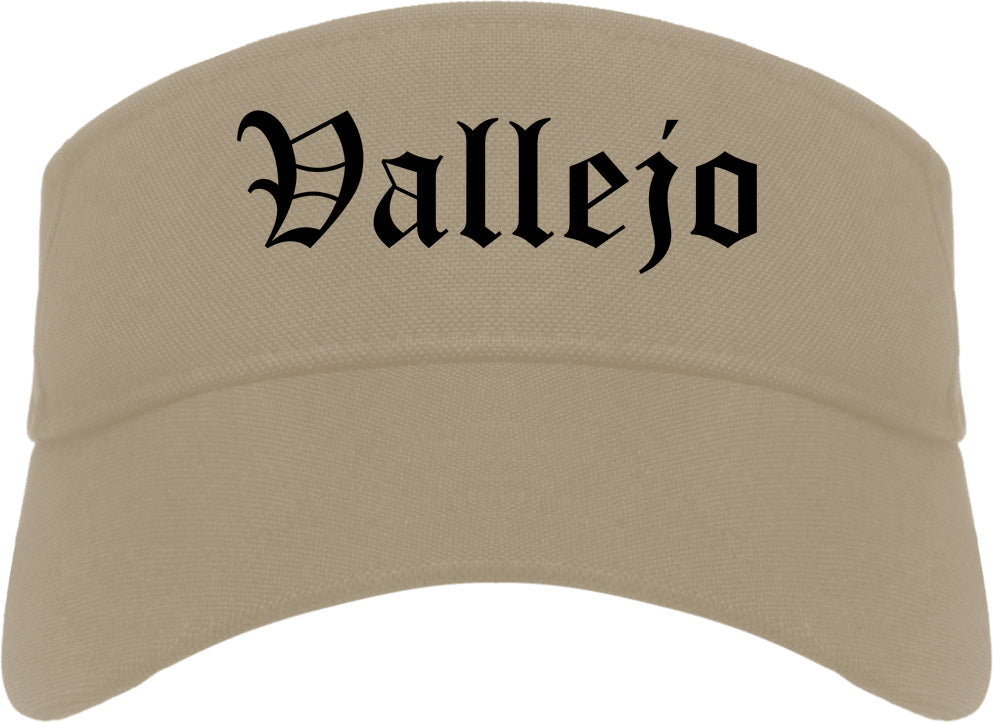 Vallejo California CA Old English Mens Visor Cap Hat Khaki