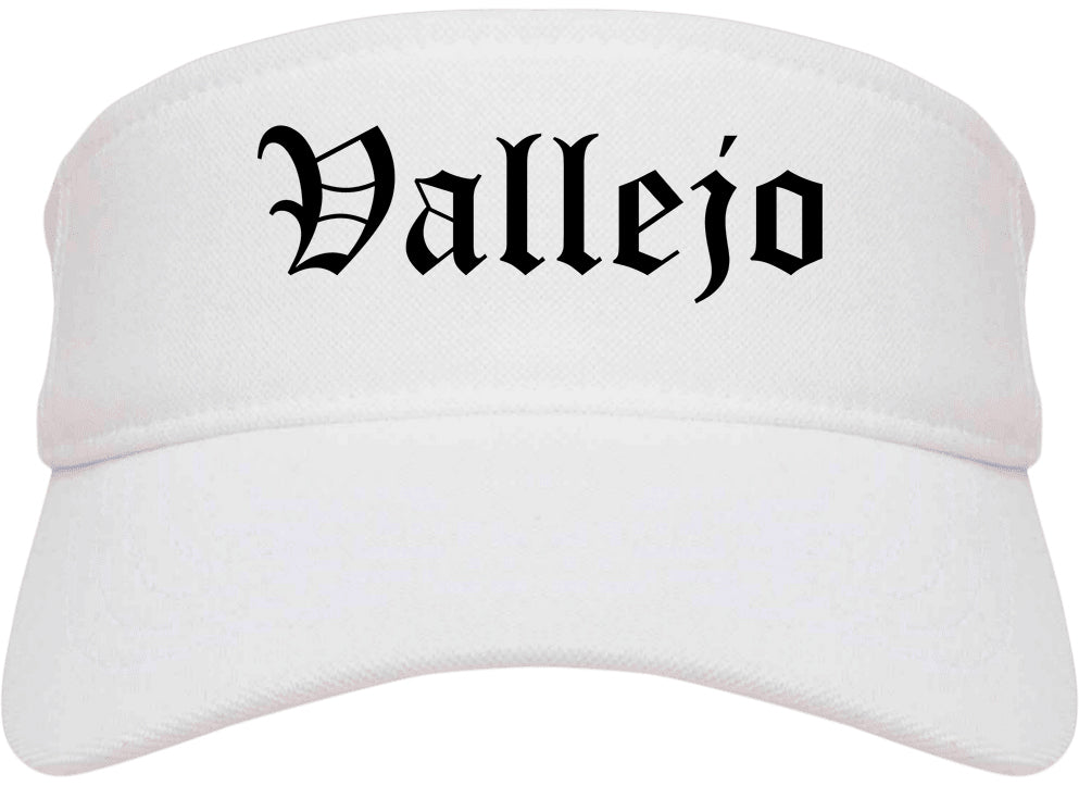 Vallejo California CA Old English Mens Visor Cap Hat White