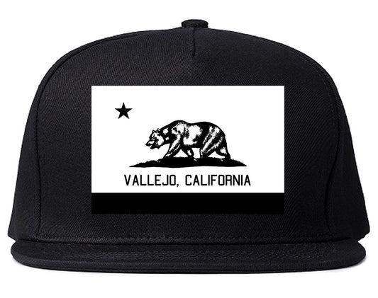 Vallejo California FLAG Bear Mens Snapback Hat Black