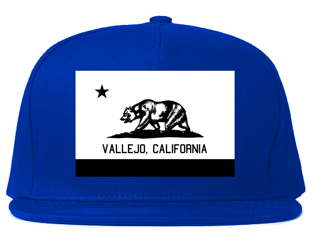 Vallejo California FLAG Bear Mens Snapback Hat Royal Blue