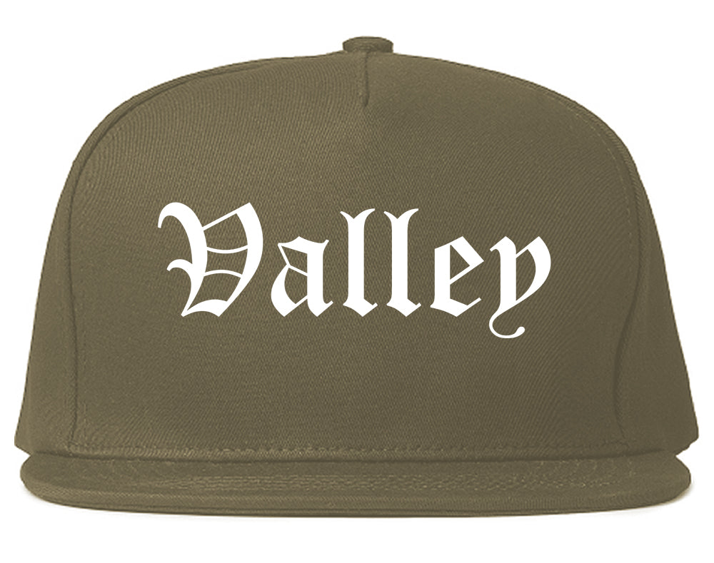 Valley Alabama AL Old English Mens Snapback Hat Grey