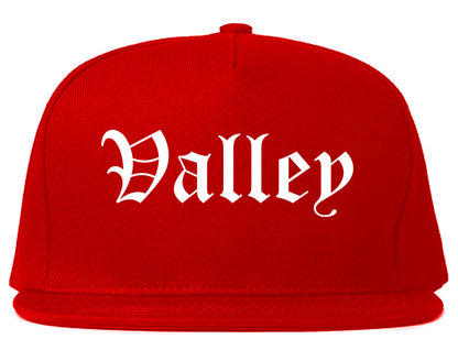 Valley Alabama AL Old English Mens Snapback Hat Red
