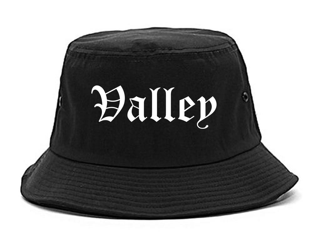 Valley Alabama AL Old English Mens Bucket Hat Black
