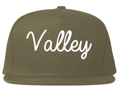 Valley Alabama AL Script Mens Snapback Hat Grey