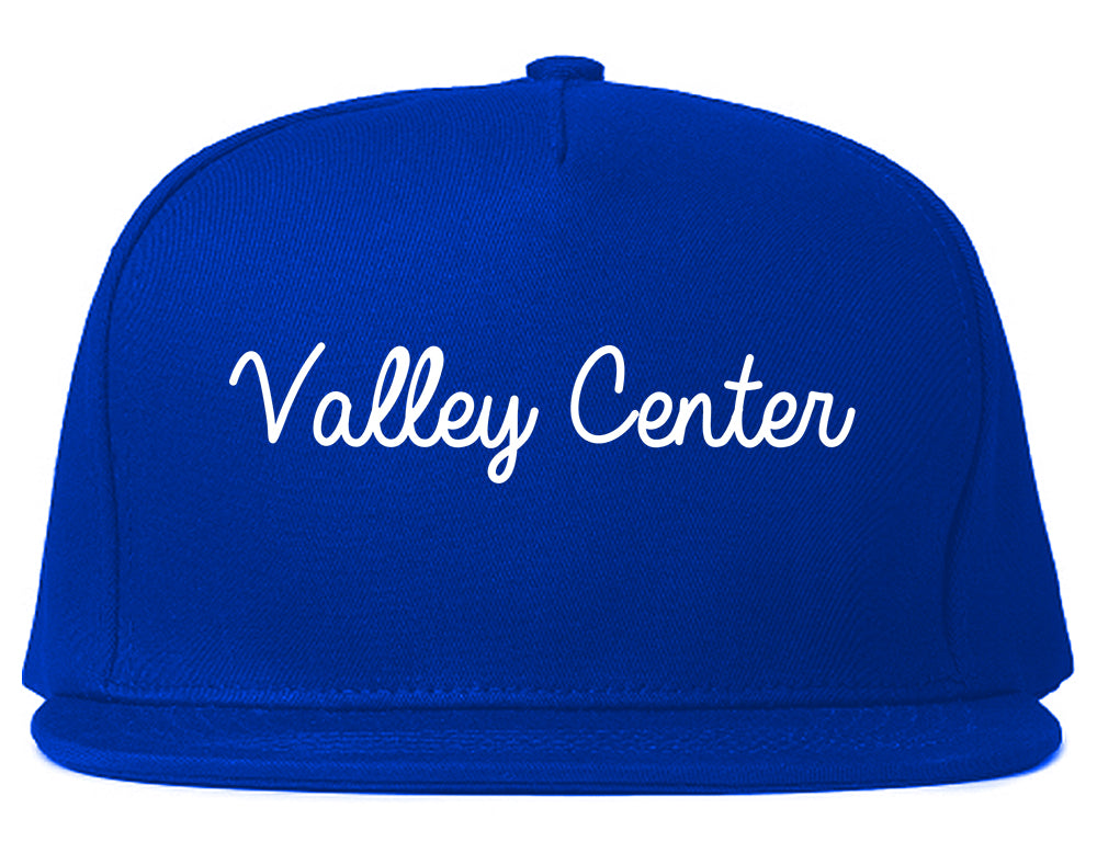 Valley Center Kansas KS Script Mens Snapback Hat Royal Blue