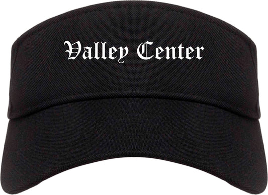 Valley Center Kansas KS Old English Mens Visor Cap Hat Black