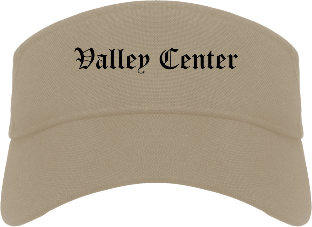 Valley Center Kansas KS Old English Mens Visor Cap Hat Khaki