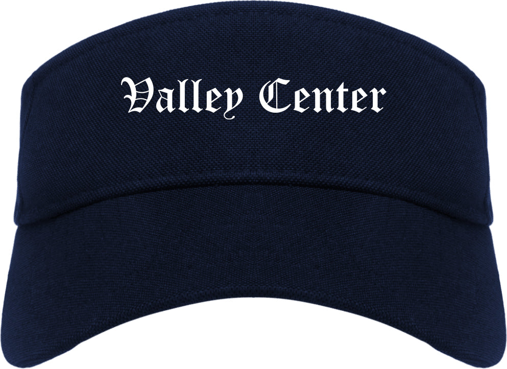 Valley Center Kansas KS Old English Mens Visor Cap Hat Navy Blue