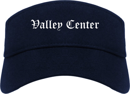 Valley Center Kansas KS Old English Mens Visor Cap Hat Navy Blue