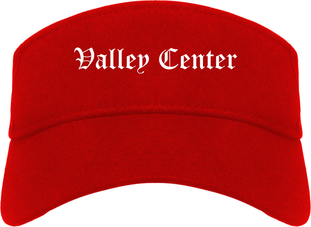 Valley Center Kansas KS Old English Mens Visor Cap Hat Red