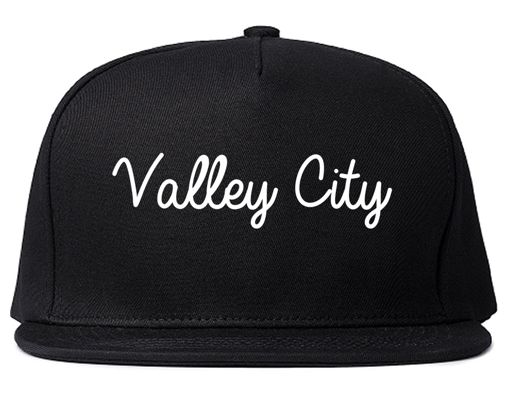 Valley City North Dakota ND Script Mens Snapback Hat Black