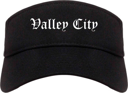 Valley City North Dakota ND Old English Mens Visor Cap Hat Black