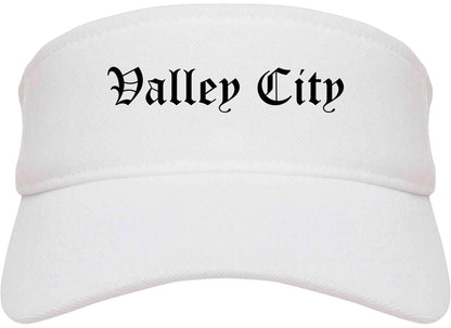 Valley City North Dakota ND Old English Mens Visor Cap Hat White