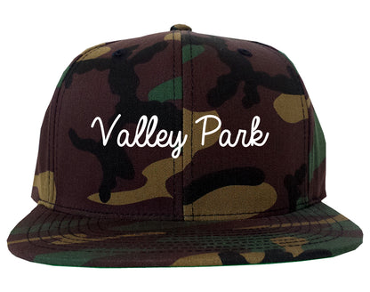 Valley Park Missouri MO Script Mens Snapback Hat Army Camo