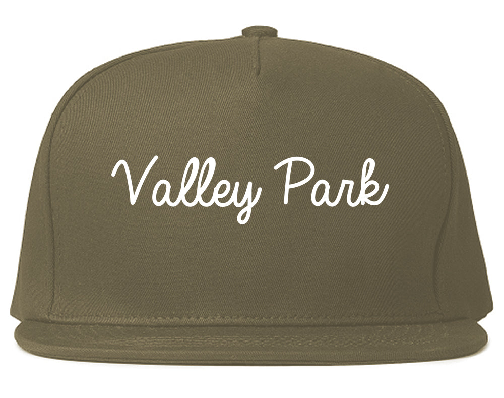 Valley Park Missouri MO Script Mens Snapback Hat Grey