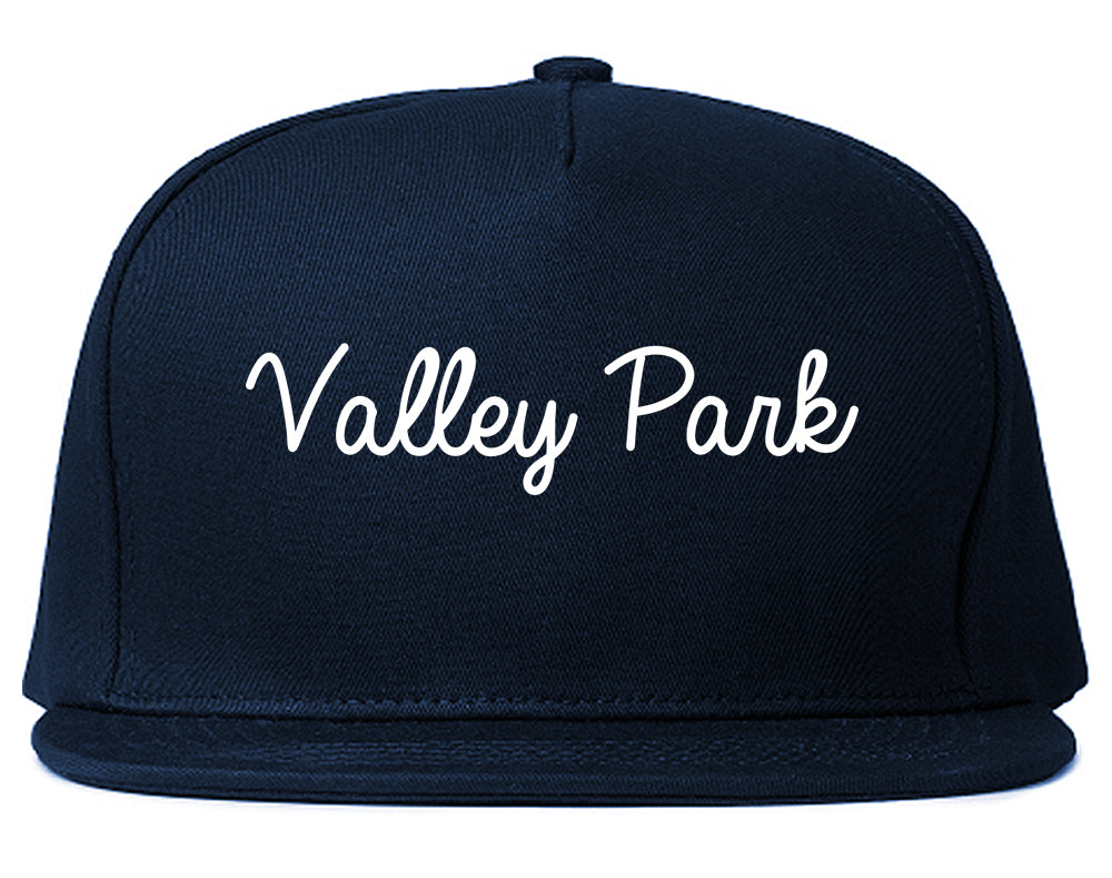 Valley Park Missouri MO Script Mens Snapback Hat Navy Blue