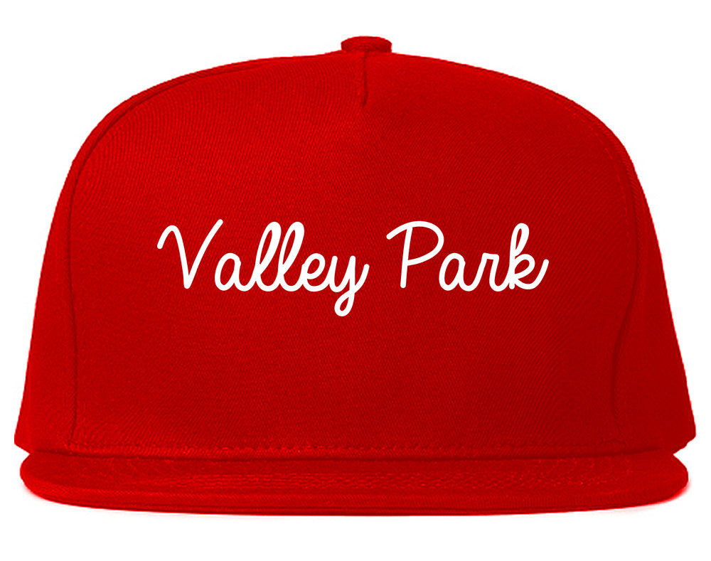 Valley Park Missouri MO Script Mens Snapback Hat Red