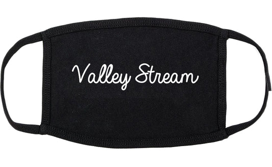 Valley Stream New York NY Script Cotton Face Mask Black