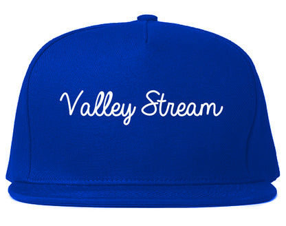 Valley Stream New York NY Script Mens Snapback Hat Royal Blue