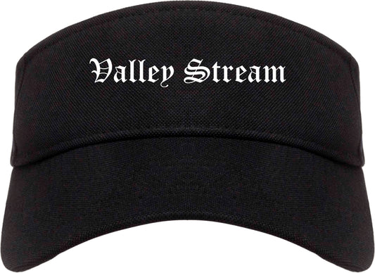 Valley Stream New York NY Old English Mens Visor Cap Hat Black