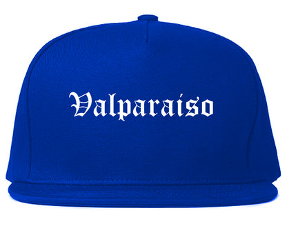 Valparaiso Florida FL Old English Mens Snapback Hat Royal Blue