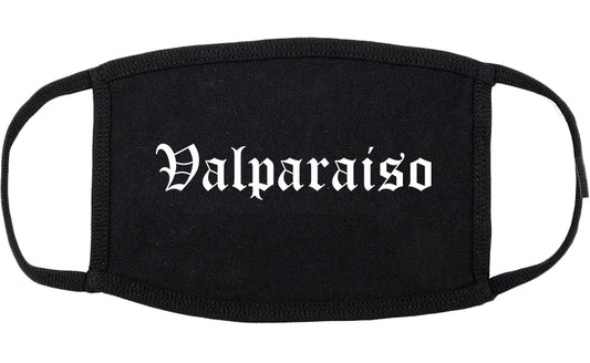 Valparaiso Indiana IN Old English Cotton Face Mask Black