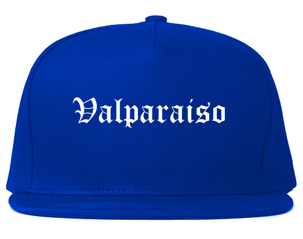 Valparaiso Indiana IN Old English Mens Snapback Hat Royal Blue