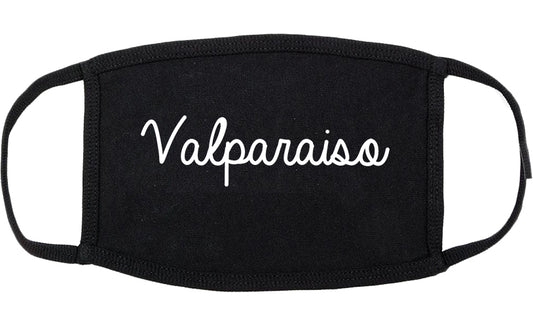 Valparaiso Indiana IN Script Cotton Face Mask Black