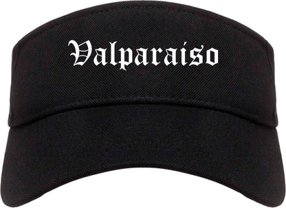 Valparaiso Indiana IN Old English Mens Visor Cap Hat Black