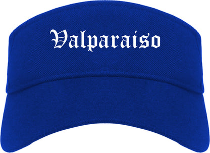 Valparaiso Indiana IN Old English Mens Visor Cap Hat Royal Blue