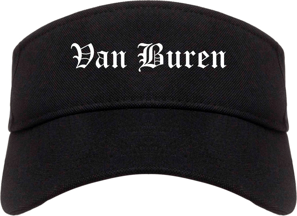 Van Buren Arkansas AR Old English Mens Visor Cap Hat Black
