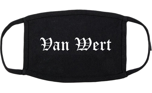 Van Wert Ohio OH Old English Cotton Face Mask Black