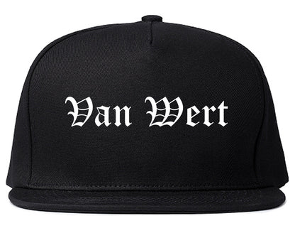 Van Wert Ohio OH Old English Mens Snapback Hat Black