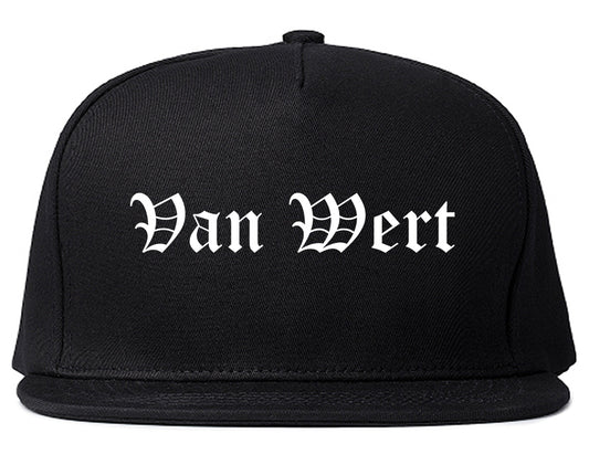 Van Wert Ohio OH Old English Mens Snapback Hat Black