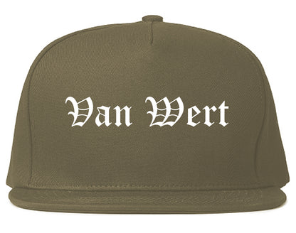Van Wert Ohio OH Old English Mens Snapback Hat Grey