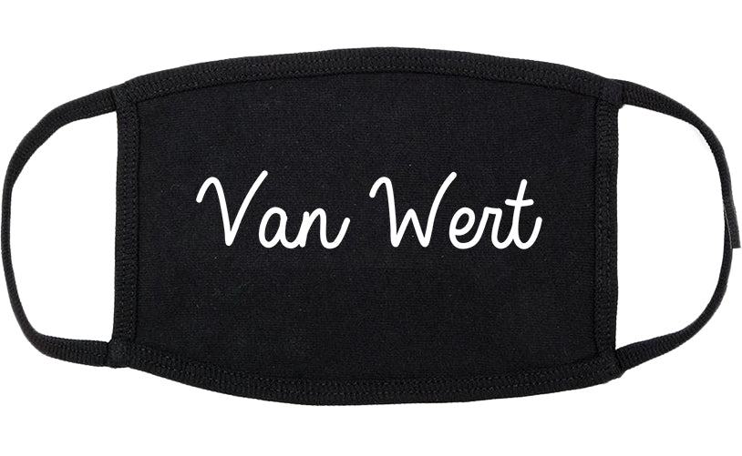 Van Wert Ohio OH Script Cotton Face Mask Black
