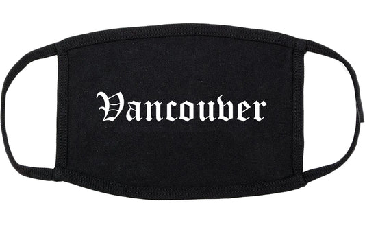 Vancouver Washington WA Old English Cotton Face Mask Black