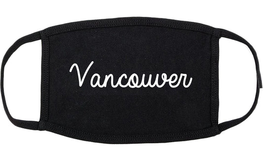 Vancouver Washington WA Script Cotton Face Mask Black