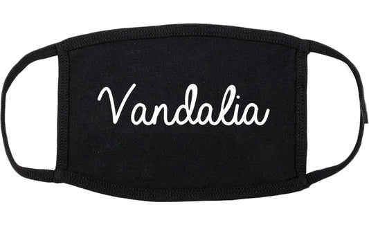 Vandalia Illinois IL Script Cotton Face Mask Black