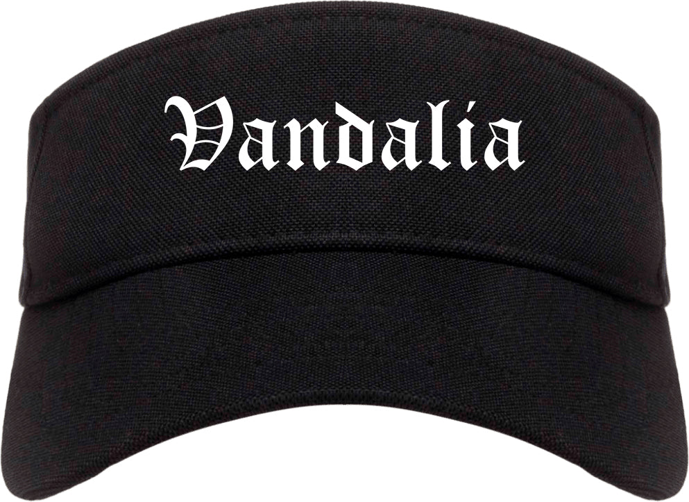 Vandalia Illinois IL Old English Mens Visor Cap Hat Black